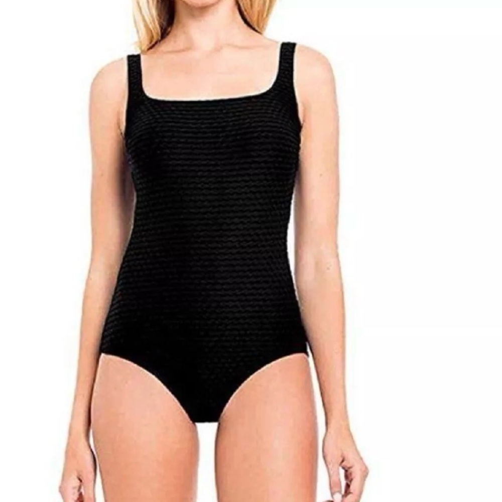 Gottex Woman's One Piece Swimsuit Tankini Tummy Control Black, Sz 6